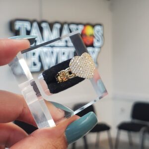 Chino Link Heart with C'Z 10k