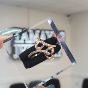 Double Heart Ring 10k