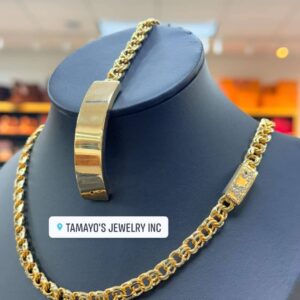 Set Chino Link Chain and Bracelet 10k #5040