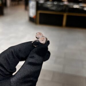 Double Heart Rose Gold Ring 10k