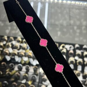 Pink Clover Bracelet 10k #0038