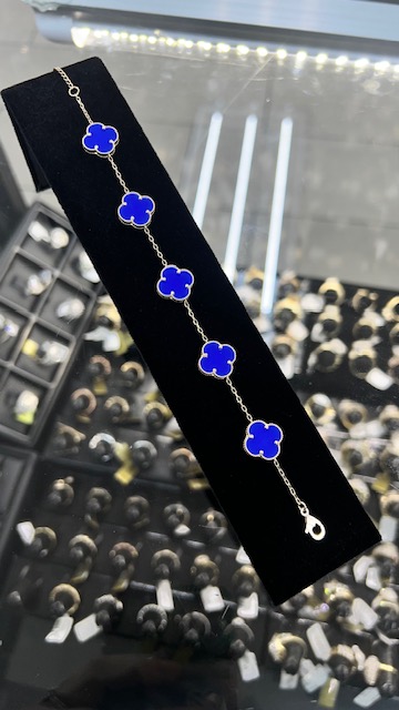 Royal Blue Clover Bracelet 10k #0051