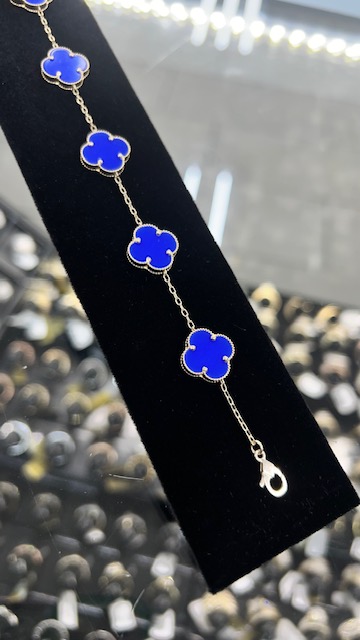 Royal Blue Clover Bracelet 10k #0051 - Image 2