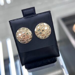 Large Circle Nugget Earringg 10k