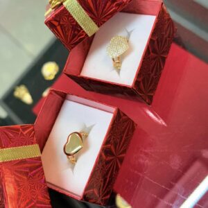 Set Anillos Corazon 10k