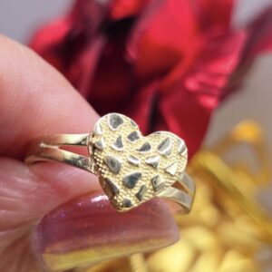 HEART NUGGET RING 10K