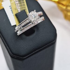 10k White Gold Engagement Duo