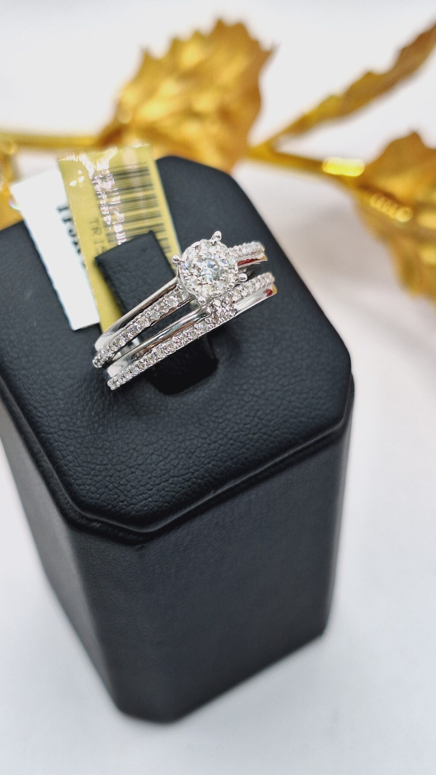 10k White Gold Engagement Duo