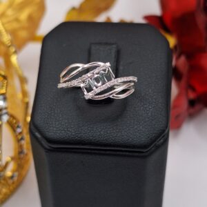 Mom Diamond Ring 10k White Gold