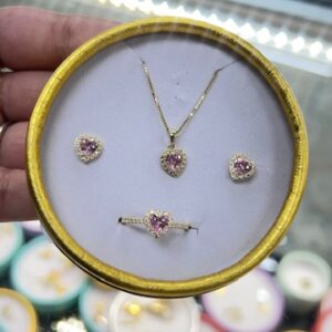 Radiant Heart 10K Gold Jewelry Set