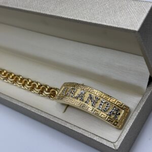 10k Gold Chino Link Bracelet With Name #0070