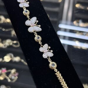 10K Women's Butterfly Bracelet with C'Z