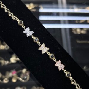 10K Three Tone Butterfly Bracelet for Women