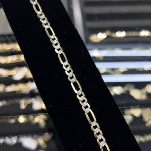 Two-Tone Figaro Bracelet 10K